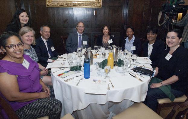 A table full of guests at the Bridging the Gap breakfast.